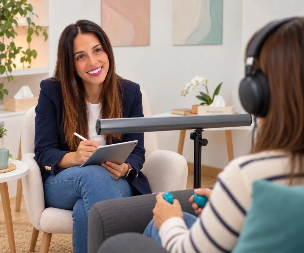 Sesión de terapia EMDR con estimulación bilateral